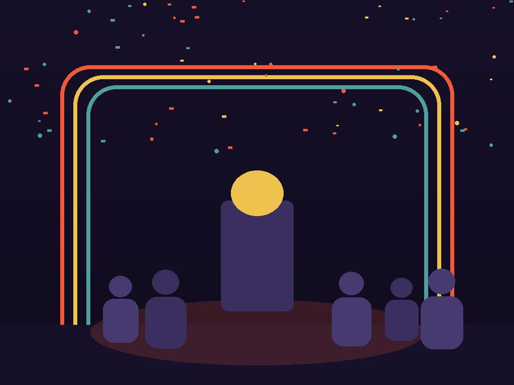 Visitors queuing at an interactive neon brand installation
