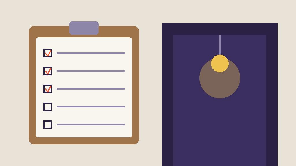 Planner inspecting an empty event venue with a checklist